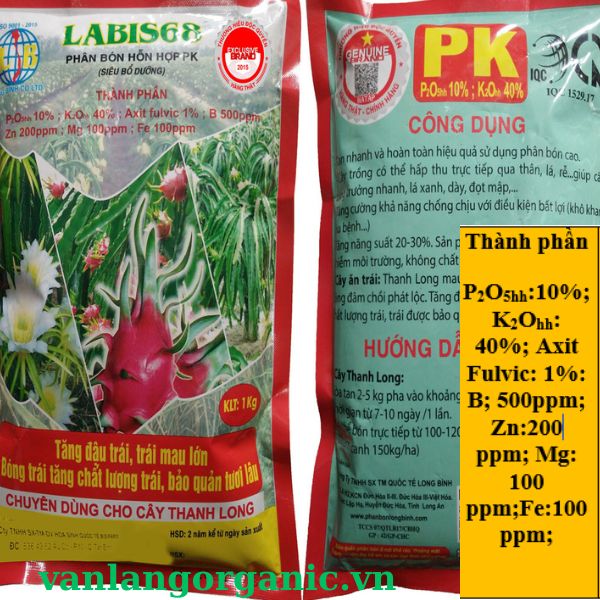 Phân bón hỗn hợp Pk sinh học trung vi lượng cao cấp Long Bình