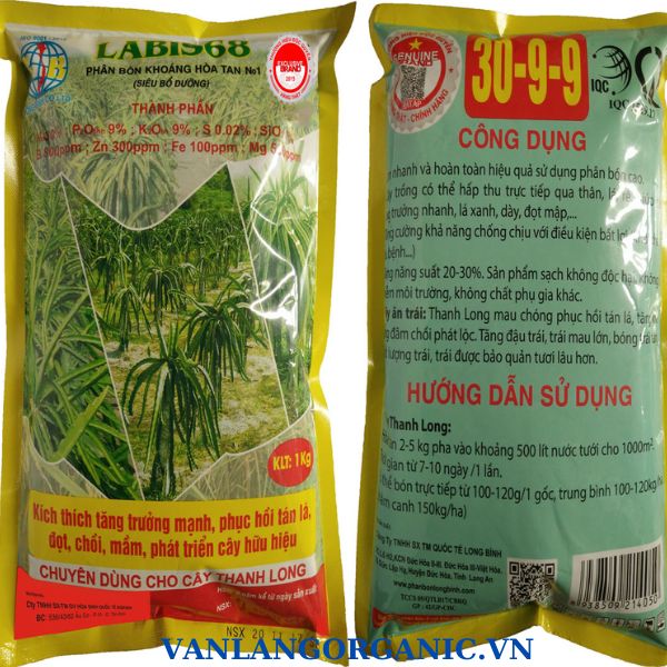 Phân bón NPK khoáng hoà tan đa trung vi lượng hữu cơ 30-9-9